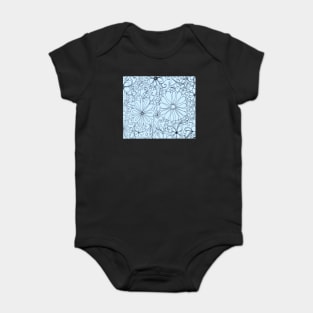 BLUE AQUA FLORAL PATTERN Baby Bodysuit